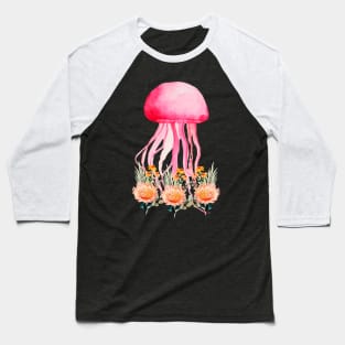 Jellyfish Watercolor Funny & humor Jellyfishs Cute & Cool Art Design Lovers Baseball T-Shirt